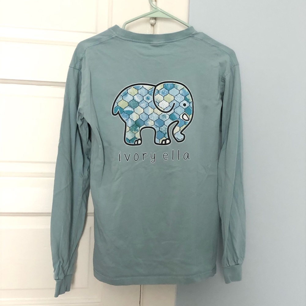 Blue and green long sleeve ivory Ella shirt